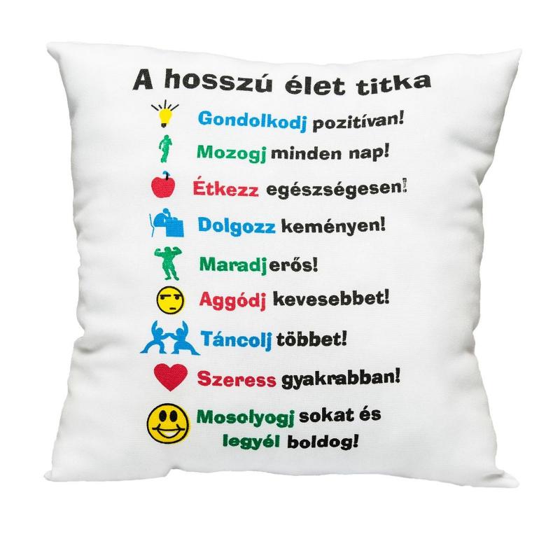 Hosszú élet titka párna