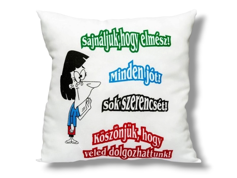 Munkahelyi búcsúztató párna