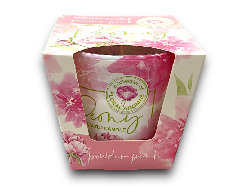 Poharas gyertya/Peony-p.pink