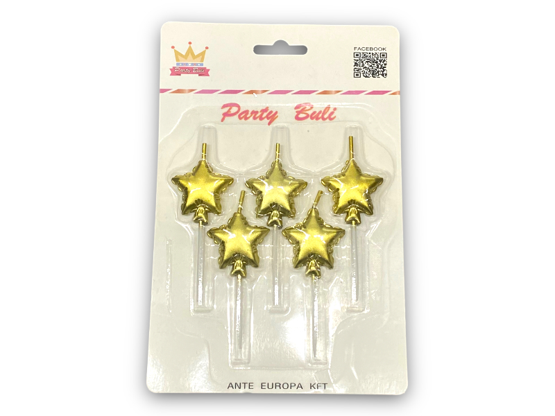 Gyertya arany star 5pcs 897329