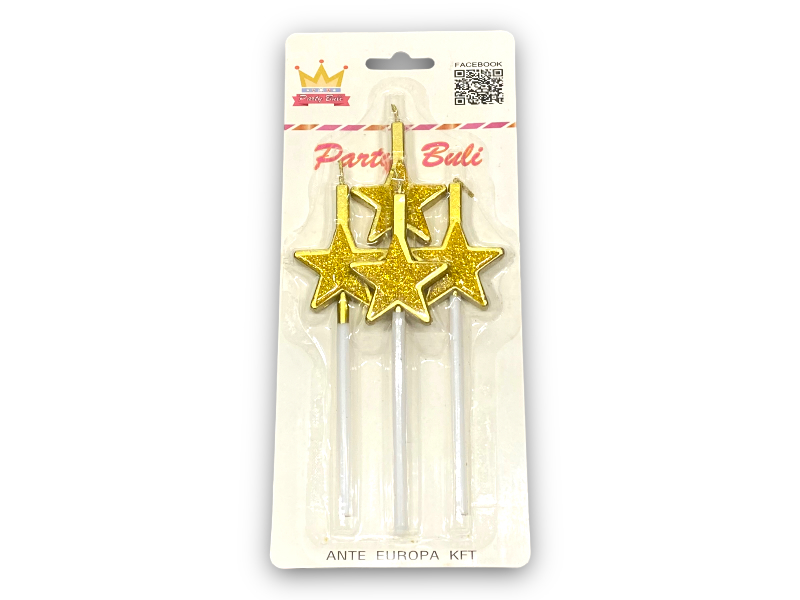 Gyertya arany star 4pcs 897459