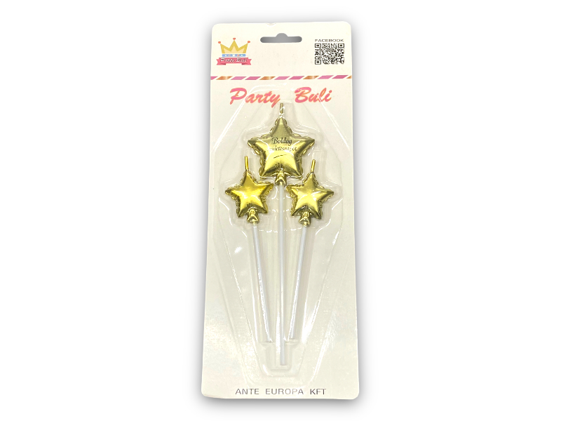 Gyertya arany star 3pcs 897282