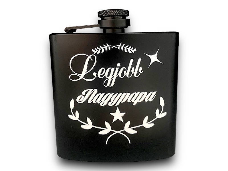 Fém flaska fekete 6oz nagypapa
