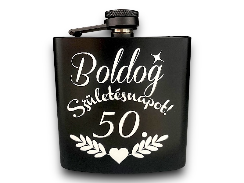 Fém flaska fekete 6oz 50