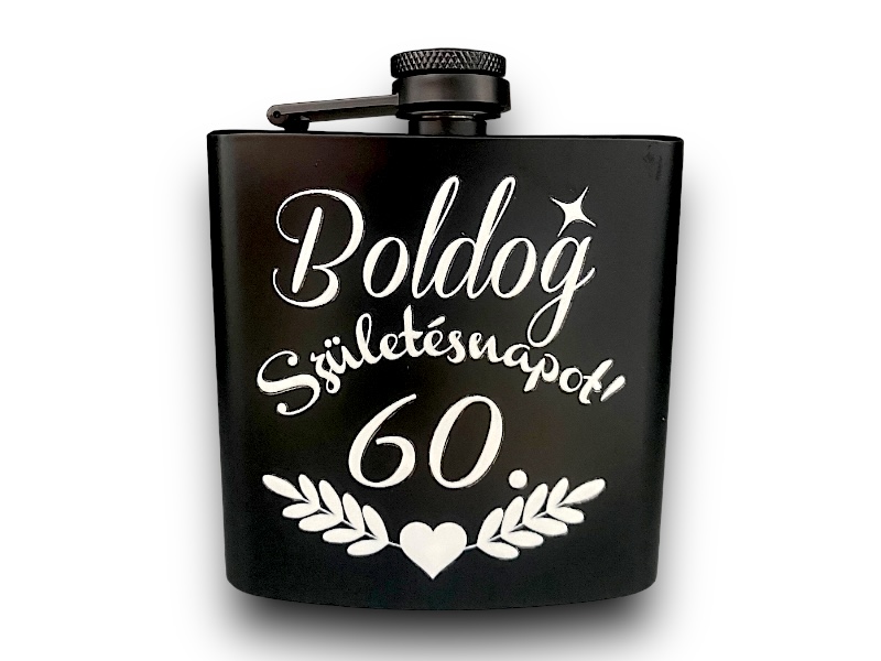 Fém flaska fekete 6oz 60