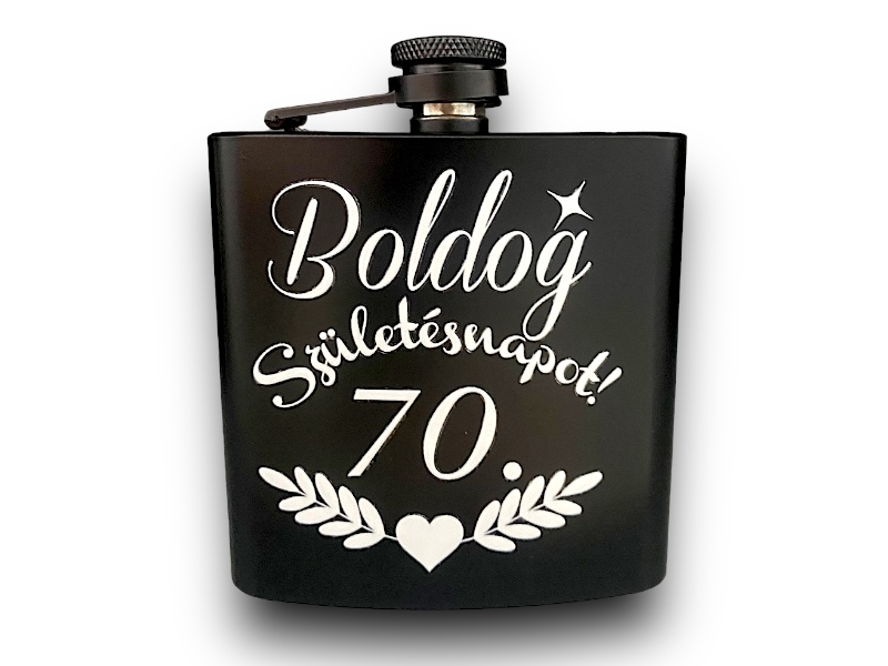 Fém flaska fekete 6oz 70