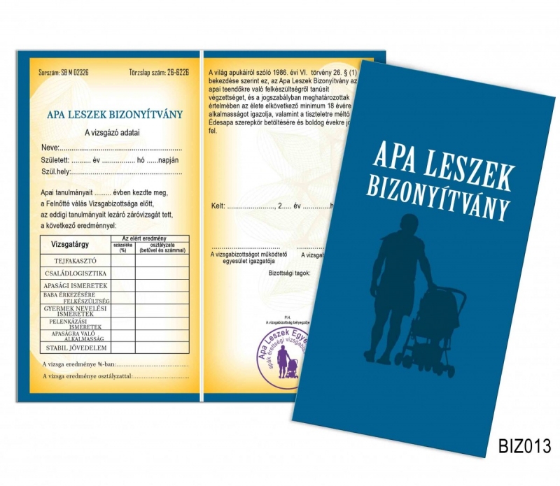 Bizonyítvány BIZ013