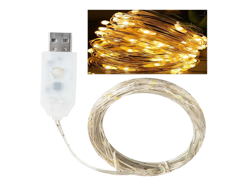 Égősor LED-es(meleg) USB-1